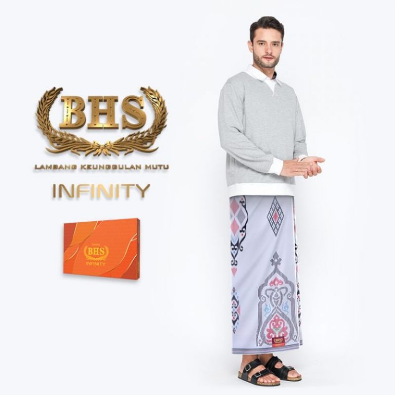 SARUNG BHS GOLD INFINITY MOTIF PKE WARNA PUTIH MERAH ORIGINAL