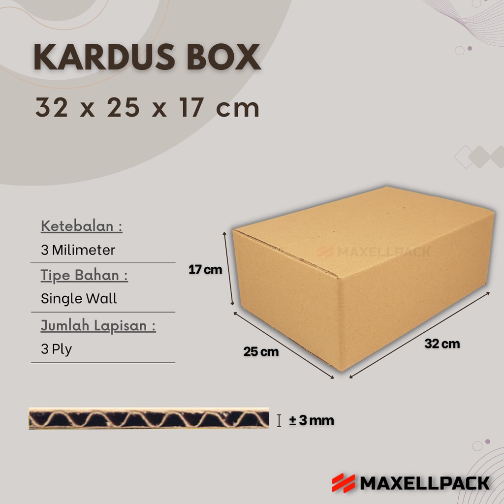 

Kardus Karton Box 32x25x17 CM Dus Packing Packaging Polos