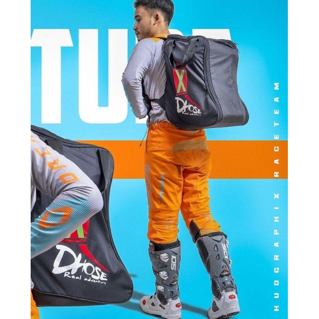 XDHOSE Tas Pria Sepatu Motocross Adventure Trail Trabas jinjing Boot Bag Sidi Acerbies Dll