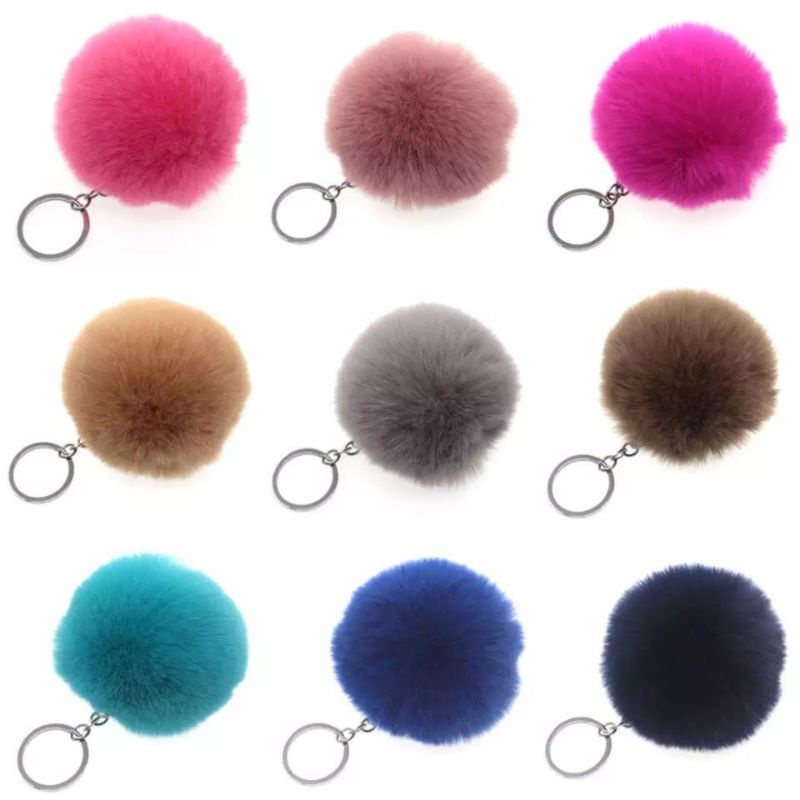 POMPOM Gantungan Tas Ransel PomPom | Gantungan kunci bulu Pompom Selempang Tote Totebag Slingbag Shoulder Wanita