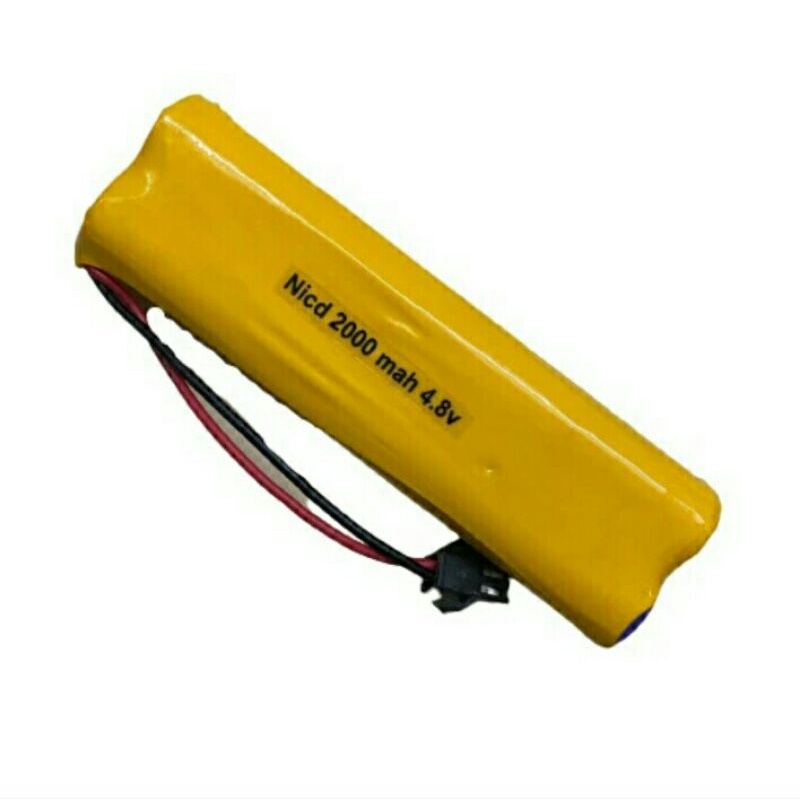 Baterai RC Rakit 4 Soket hitam model Panjang Baterai 4.8V 2000mah AA+4