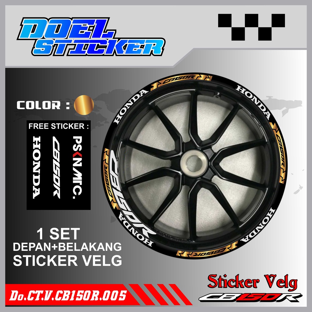 Stiker Cutting Velg CB150R Racing Lis List Variasi Custom CB 150 R Old New Streetfire Set Depan Belakang Doel 005