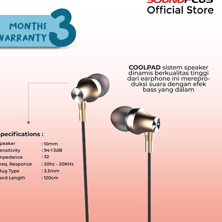 Murah Soundplus - Coolpad X Soundplus  / In-ear Earphone / Deep Bass