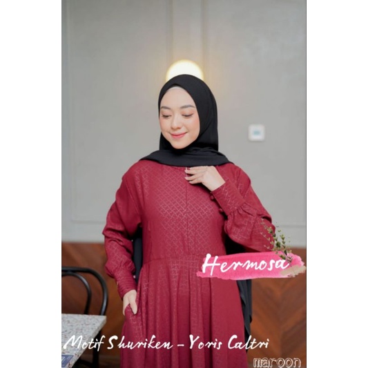 Gamis Hermosa Original Yoris Caltri Shuriken Maroon
