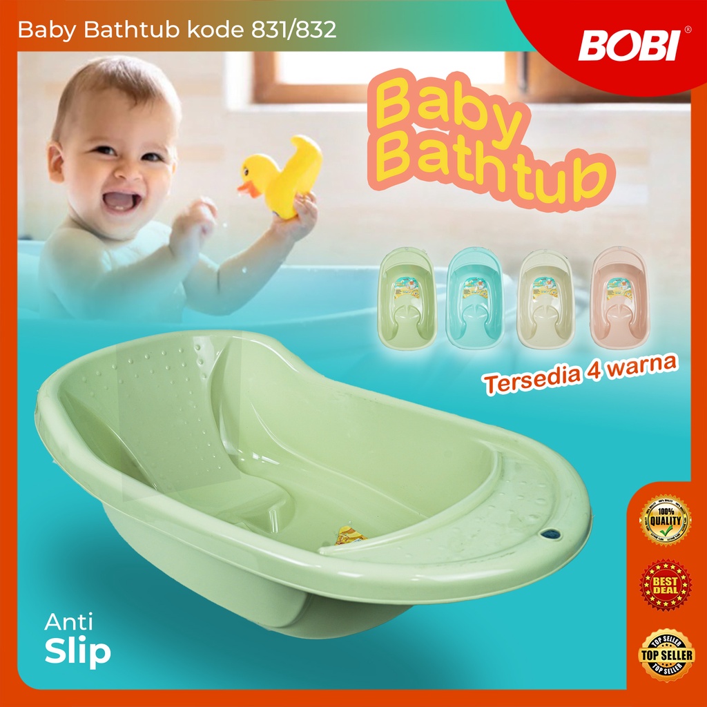 Baby Bathtub SMALL Bobi  // Bak Mandi Bayi Premium Warna Pastel // Bak Mandi Bayi Simple dan Praktis