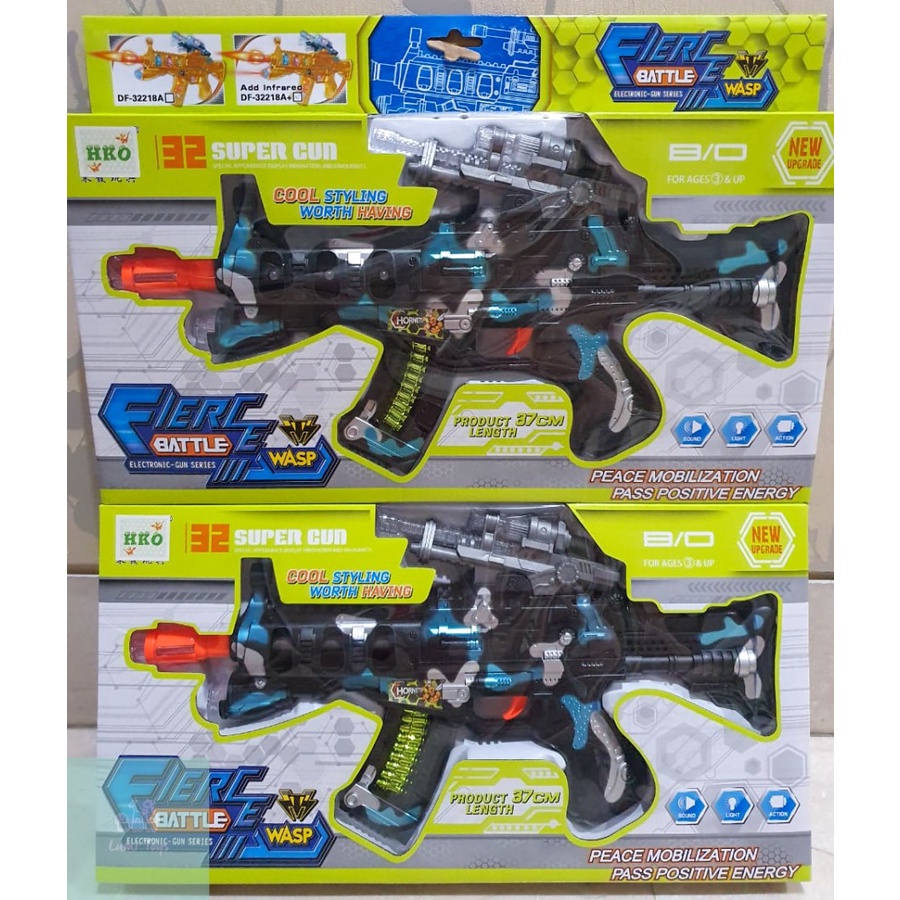 Mainan Pistol Senapan Fierce Battle Gun Battery Laser - DF32218A+