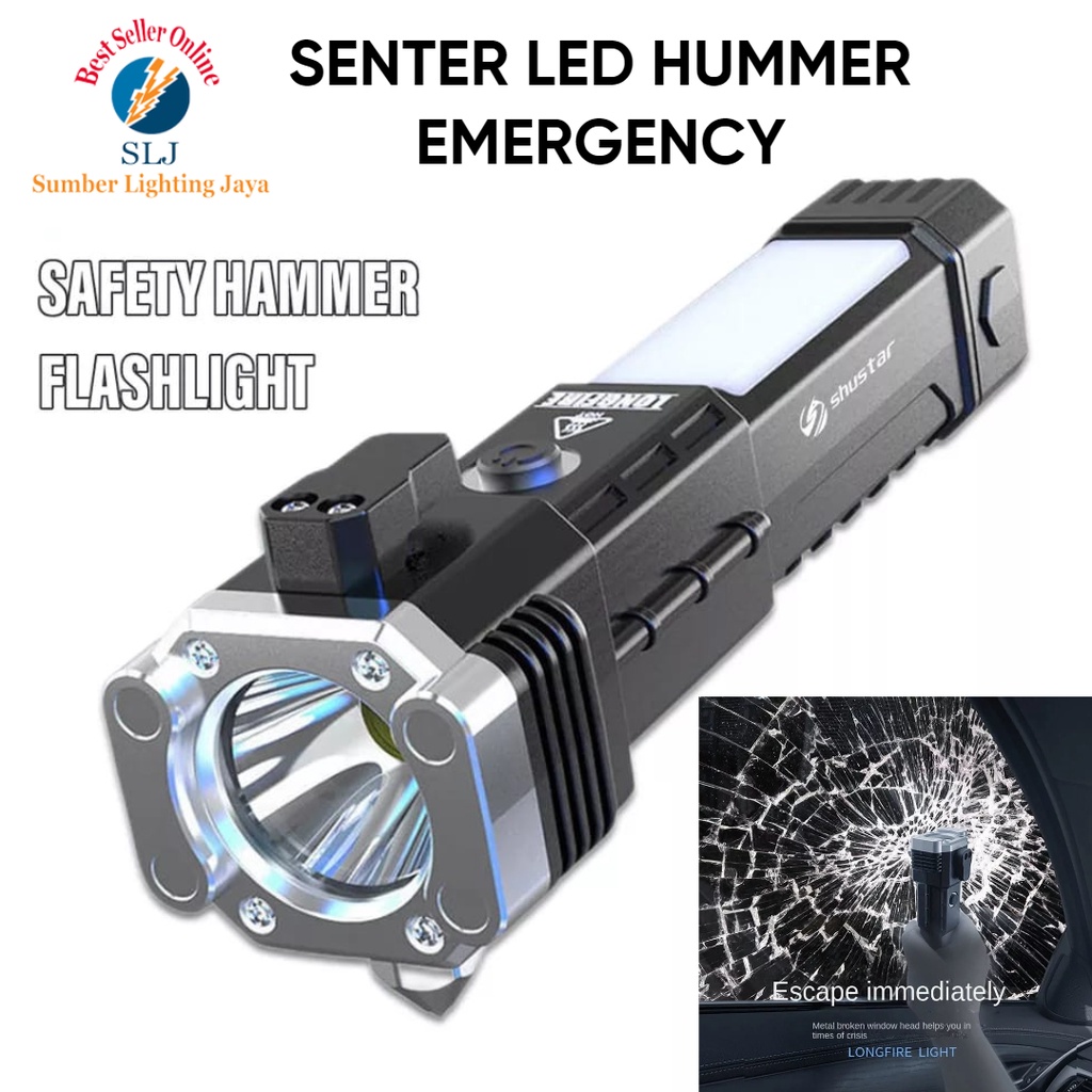 SENTER LED MULTIFUNGSI HUMMER EMERGENCY PLUS 4 MAGNET / SENTER CAS USB