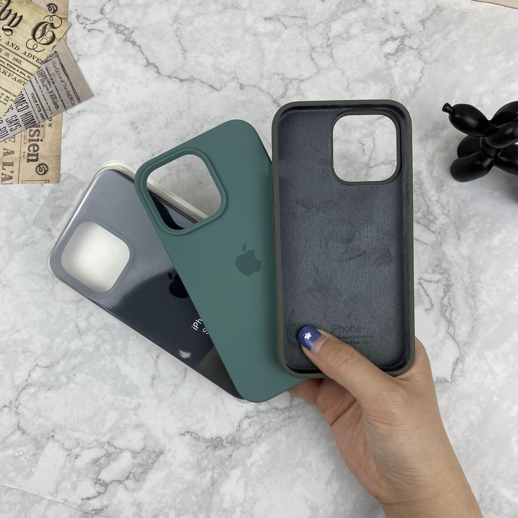 Soft Case Silikon Warna Hitam Olive Untuk iPhone 11 12 13 Pro X XS Max XR 7 8 Plus