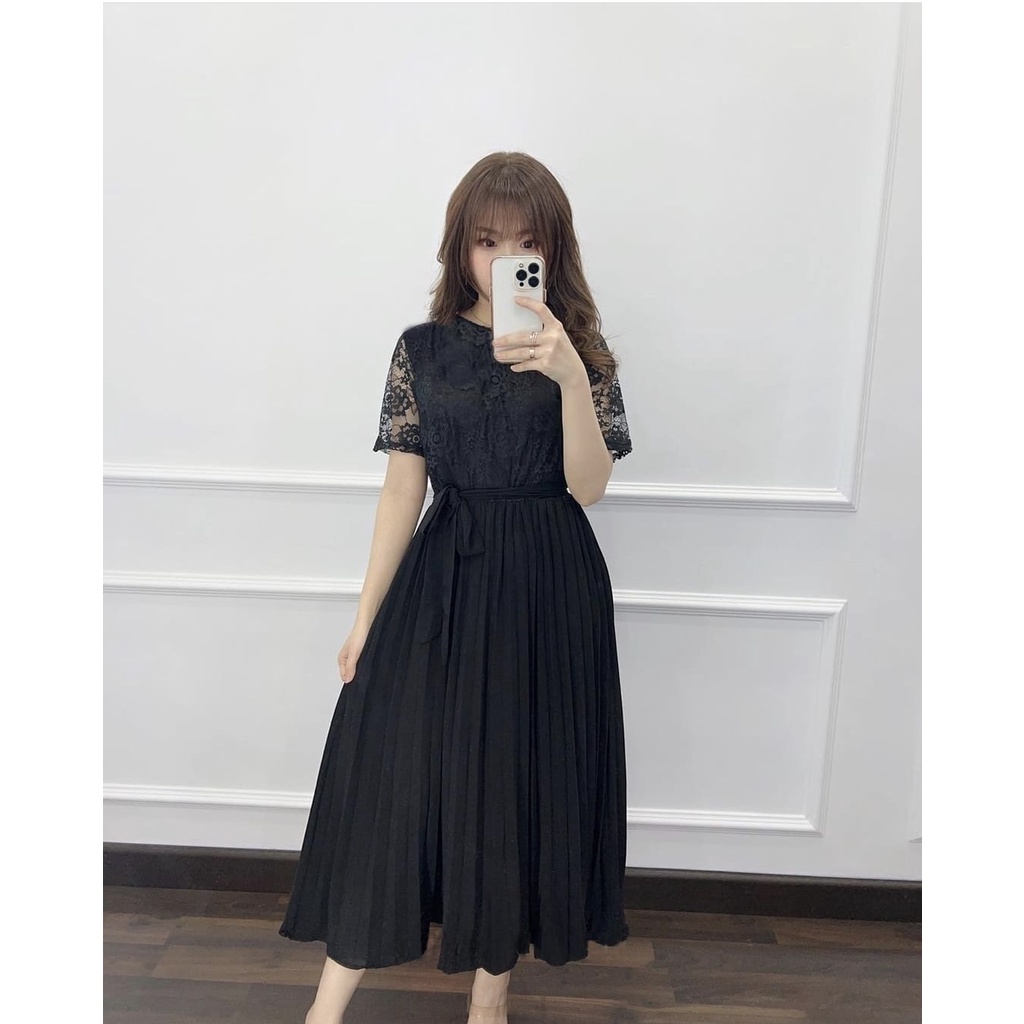 REALPIC JESSLYN PRISKET 3 UKURAN L XL XXL DRESS FASHION PAKAIAN WANITA DRESS GAUN BRUKAT LAPIS MOSCREPE KR