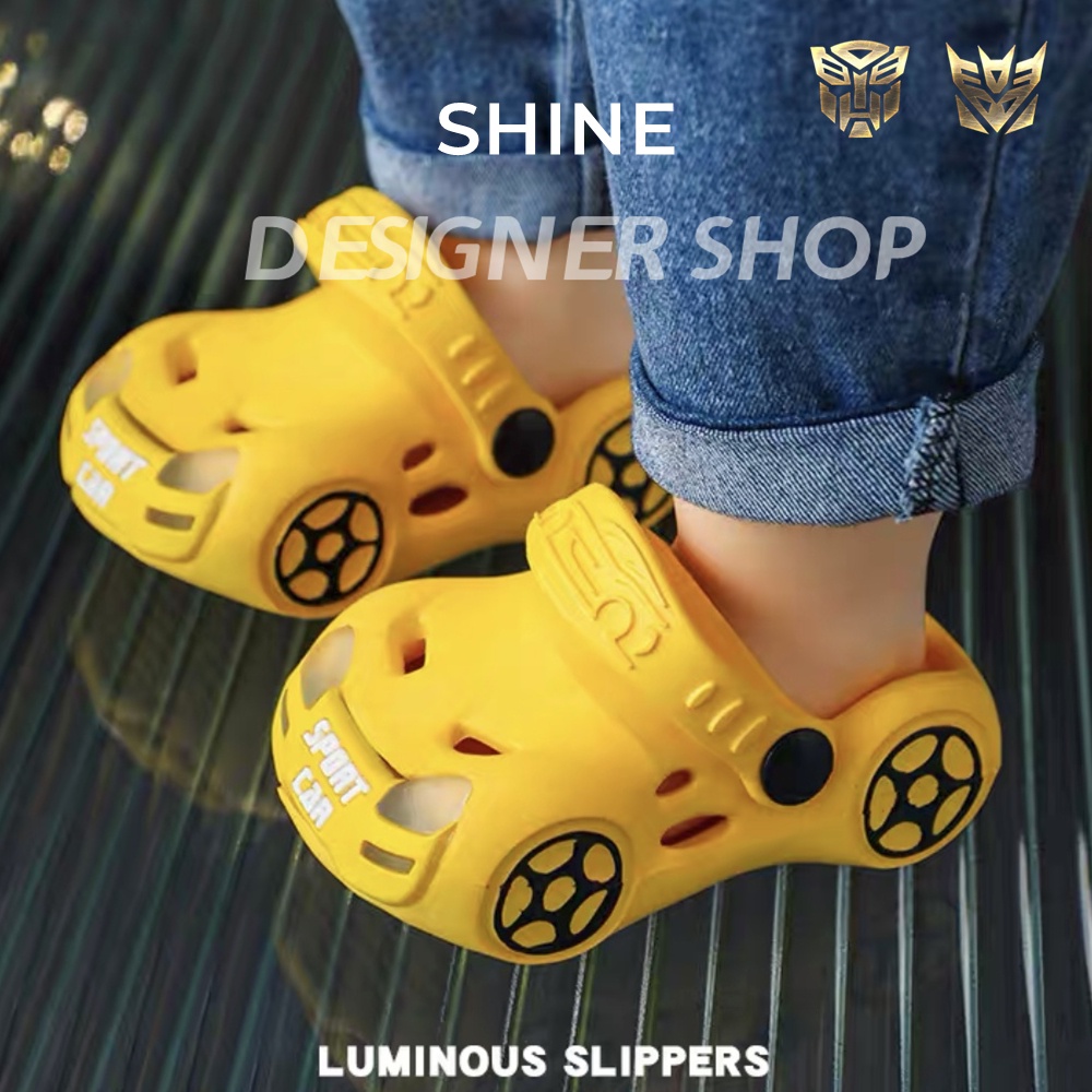 Sepatu Sandal Jelly Anak(Laki-Laki/Perempuan) Baim Crocs Lampu LED(Anti Air)