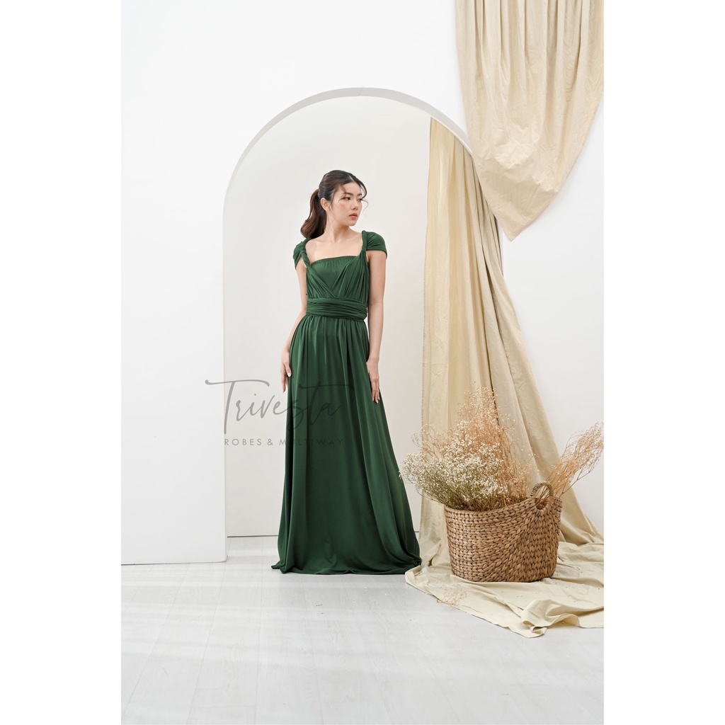 MAXI | EMERALD GREEN | MULTIWAY INFINITY CONVERTIBLE DRESS | FREE KEMBEN &amp; SPECIAL LONG SCRAFT