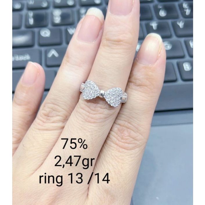 Cincin pita emas putih kadar 75persen