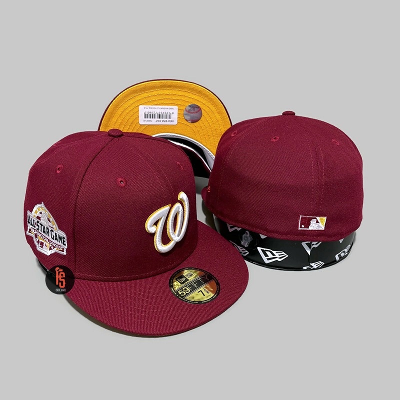 TOPI NEW ERA ORIGINAL 5950 ASG 2018 WASHINGTON NATIONALS CARDINAL UV YELLOW