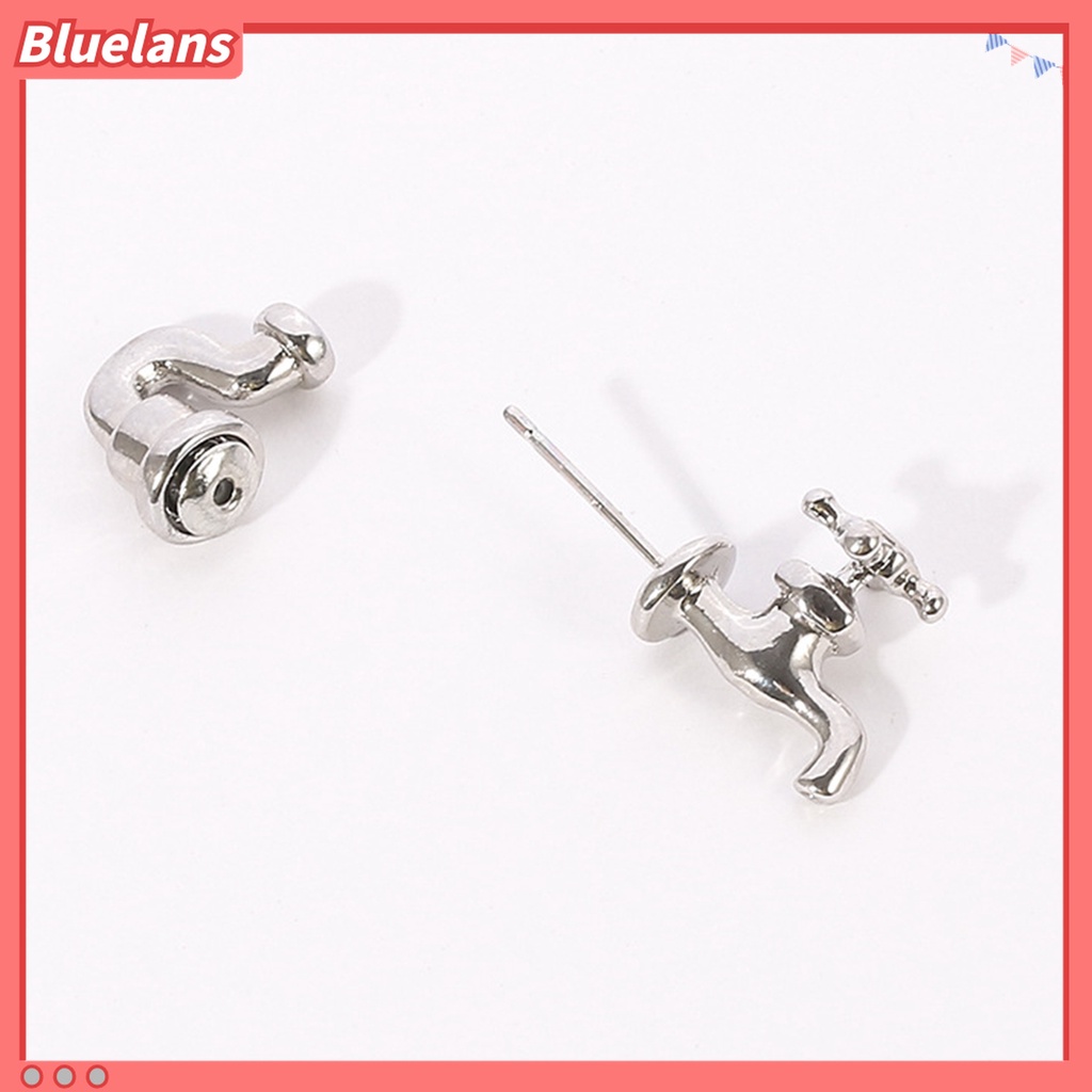 1 Pc Anting Stud Tindik 3D Bahan Zinc Alloy Gaya Punk Untuk Pesta