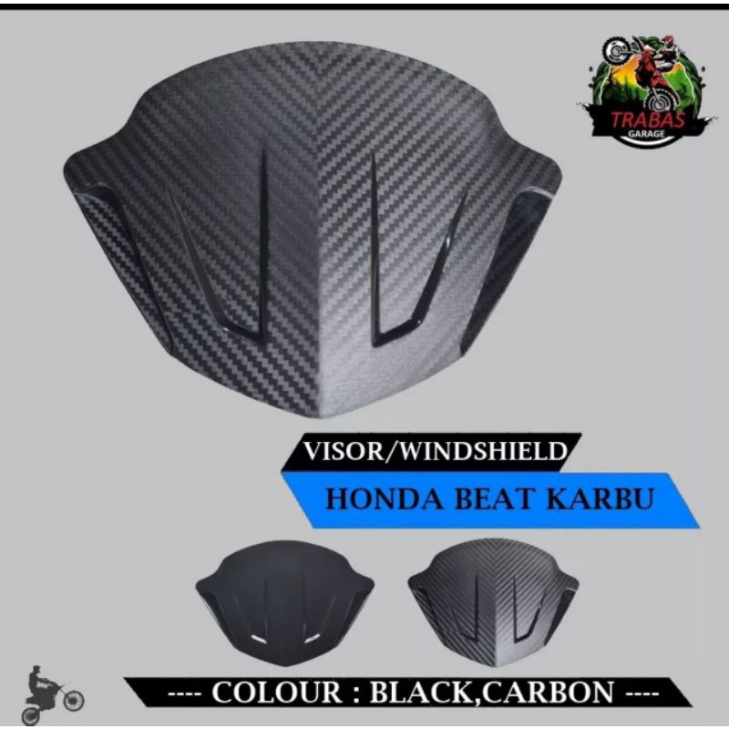 Visor beat carbu karbu full karbon carbon bahan tebal anti pecah(V68C)