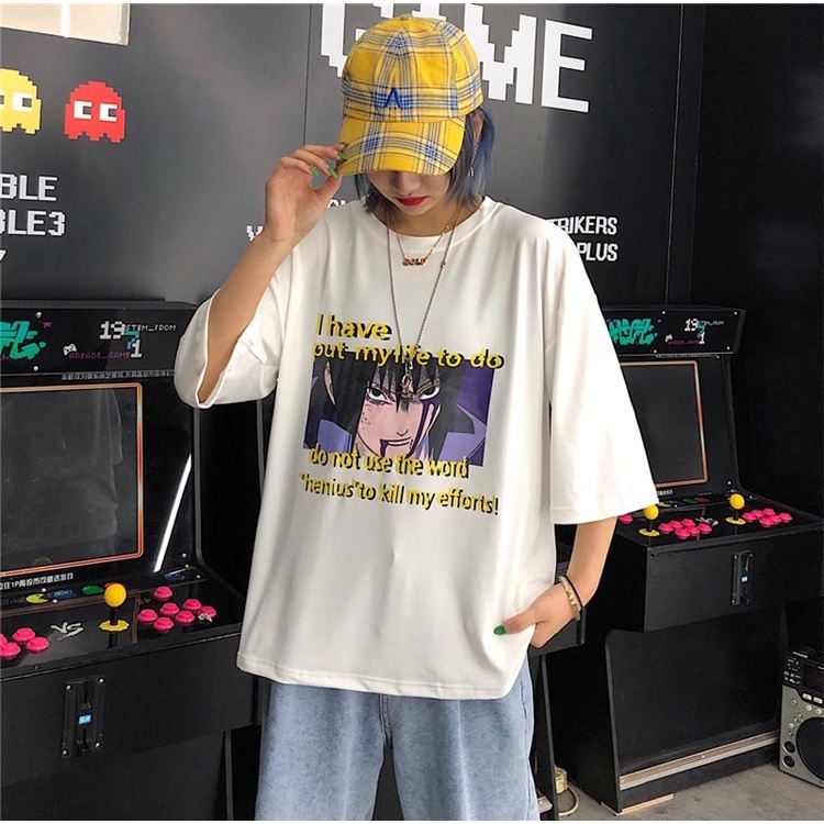 Kaos Oversize Print DTF HENIUS ANIME II BRIGO Kaos Oversize II Kaos Jumbo Size Pria &amp; Wanita