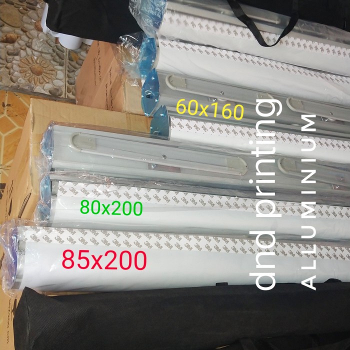 

Termurah Roll Up Banner Tiang Kaki Alluminium Uk.60X160 Stiker3M