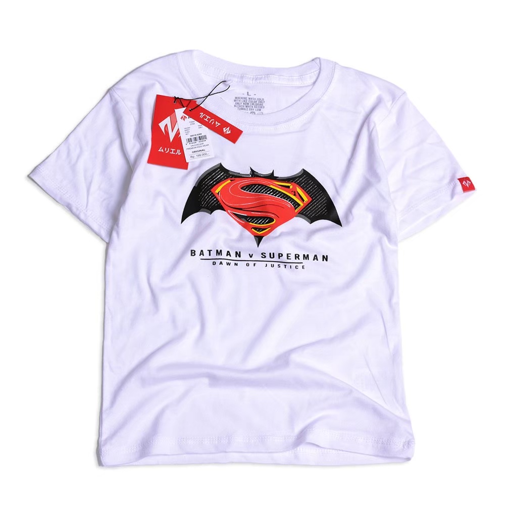 Kaos Anak Distro Laki-laki Superhero Robot  Batmen Steel Putih