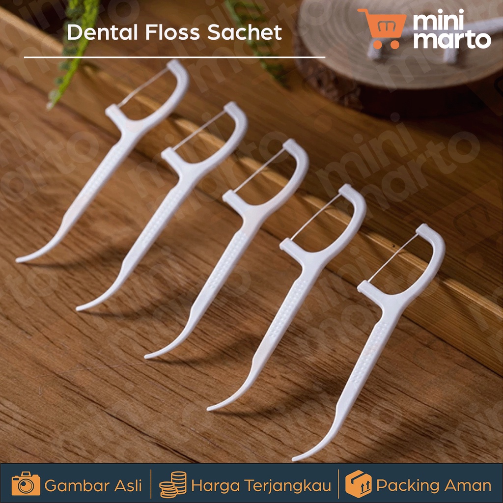 Dental Floss 30 Pcs / Benang dan Tusuk Gigi Pembersih Sela Gigi - Minimarto