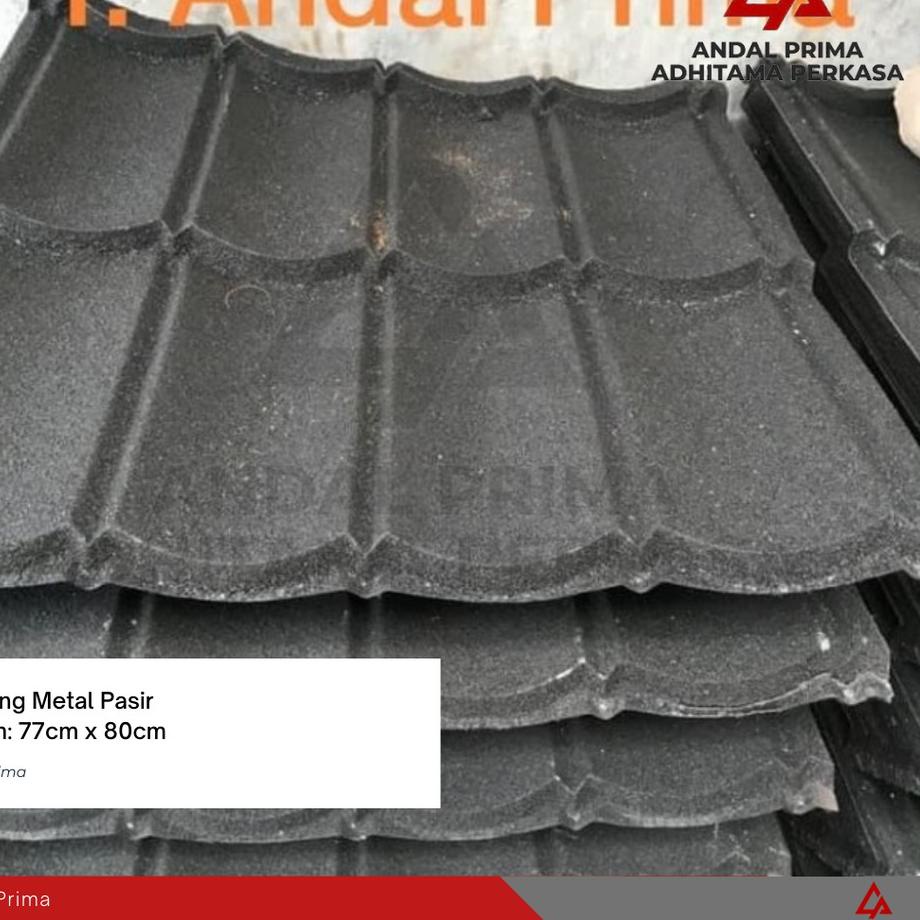Model Baru.. Genteng Metal Pasir HITAM 2x4 x 0.25mm