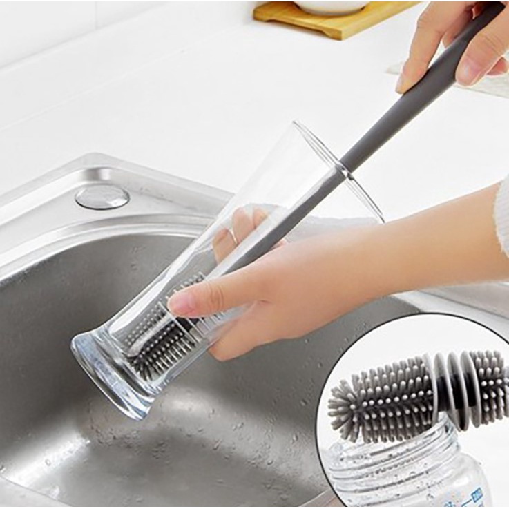 PROMO VIBOX Sikat Botol Silikon / Sikat Botol Minum / Pembersih Botol Minum Silikon