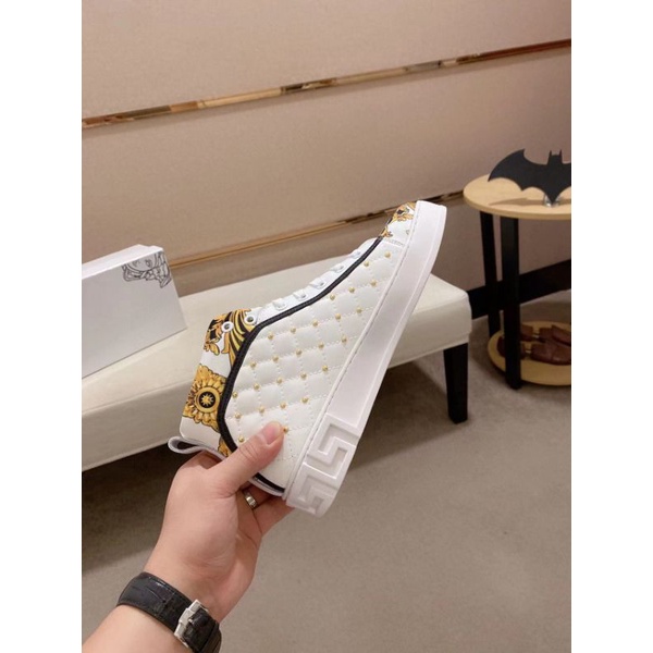 sepatu pria boot putih sneaker vers4ce cowok high top men shoes mirror p1shoes