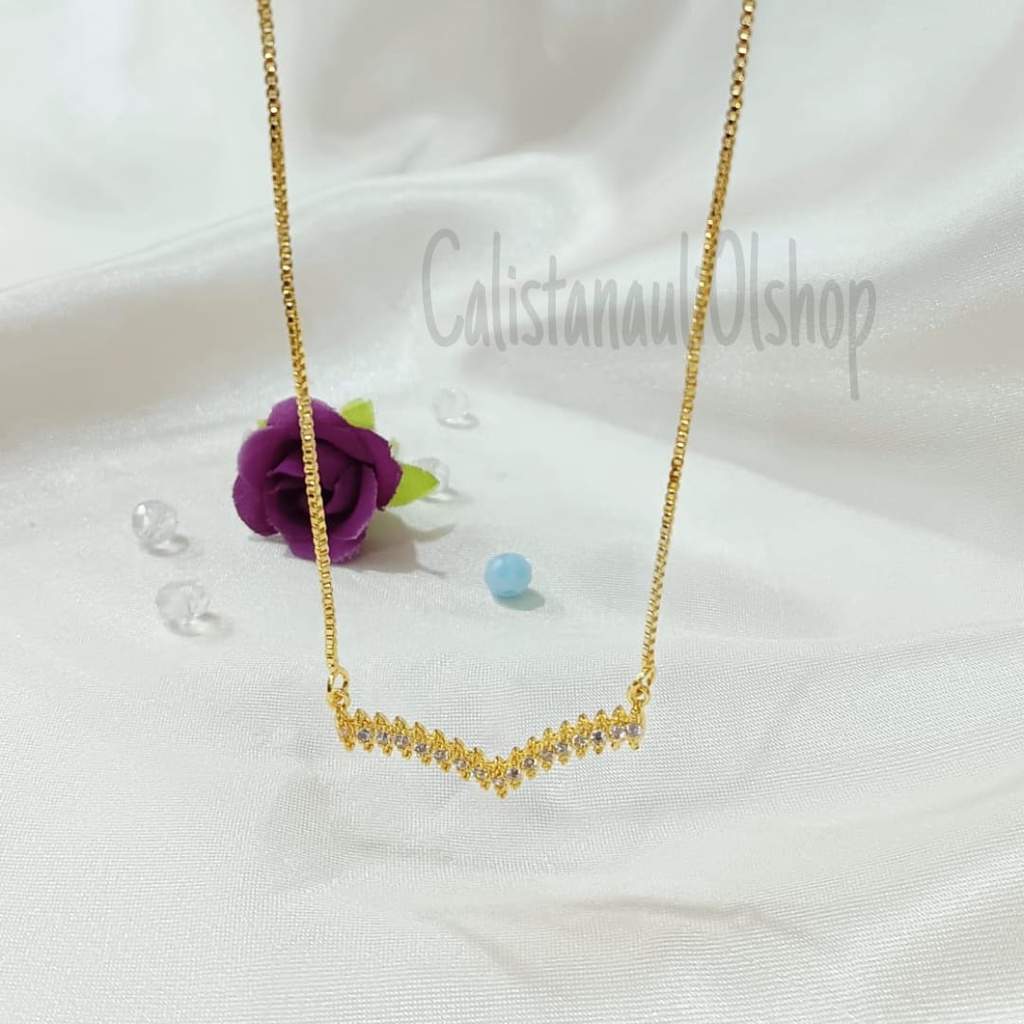 KALUNG TITANIUM VUJI VIRAL PERHIASAN EMAS KOREA ANTI KARAT DAN ANTI LUNTUR