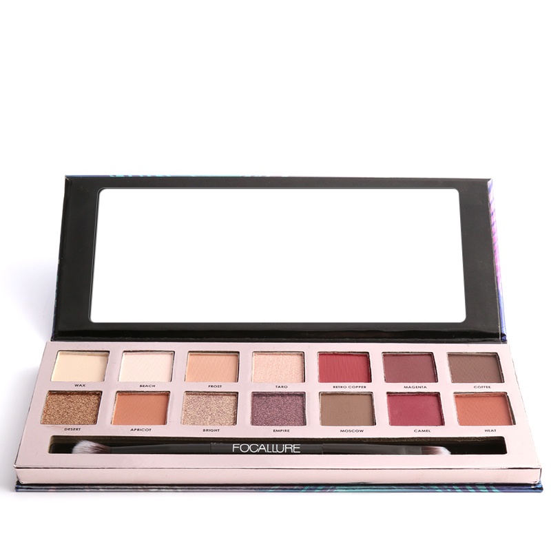 [ORI &amp; BPOM] FOCALLURE 14 Colors Eyeshadow Palette With Brush #Tropical Vacation Palet FA49
