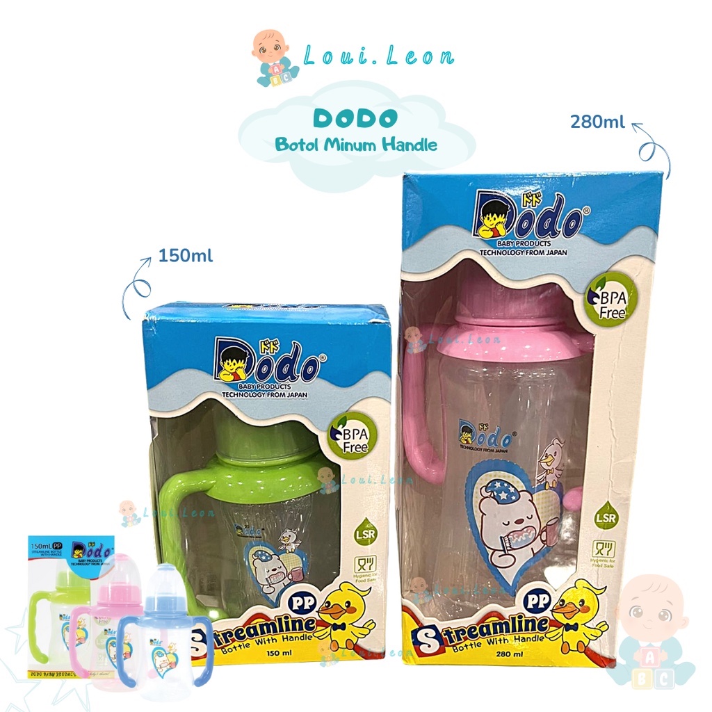 DODO Streamline With Handle l Botol Minum Dodo Pegangan 150 ml & 280 ml
