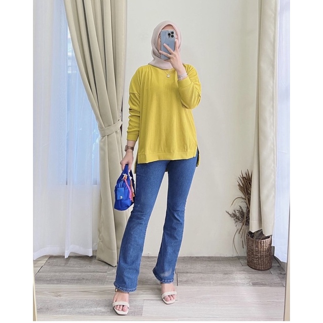 1100 atasan blouse wanita kaos knitted hanover merk clarke