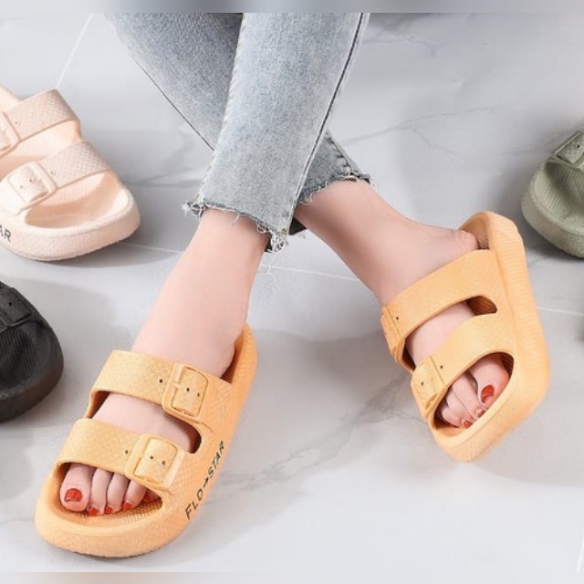 SENDAL WANITA SELOP KARET JELLY TEBAL EMPUK RUMAH SLIPPER by FLD-STAR 1988-A SANDAL RUMAH WANITA SLIP ON NON SLIP SOLE