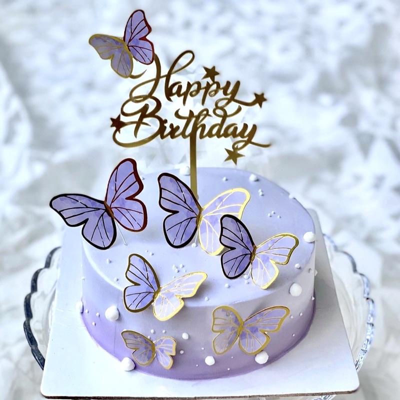 Jual Topper Kue 11 pcs Hiasan Kupu-Kupu Bronzing / Dekorasi Kue Ulang