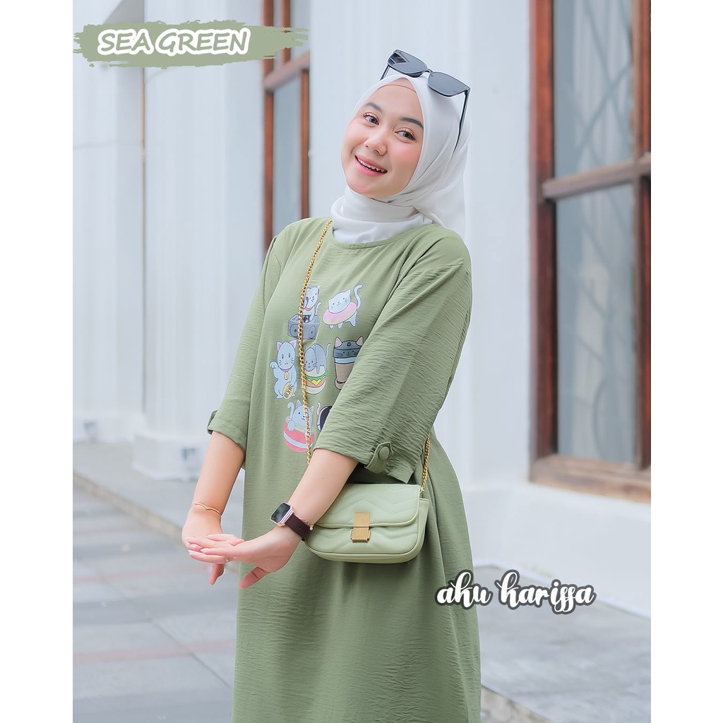 Kitty Midi Dress Original Aku Karissa/ Dress Wanita Bahan Cringkle
