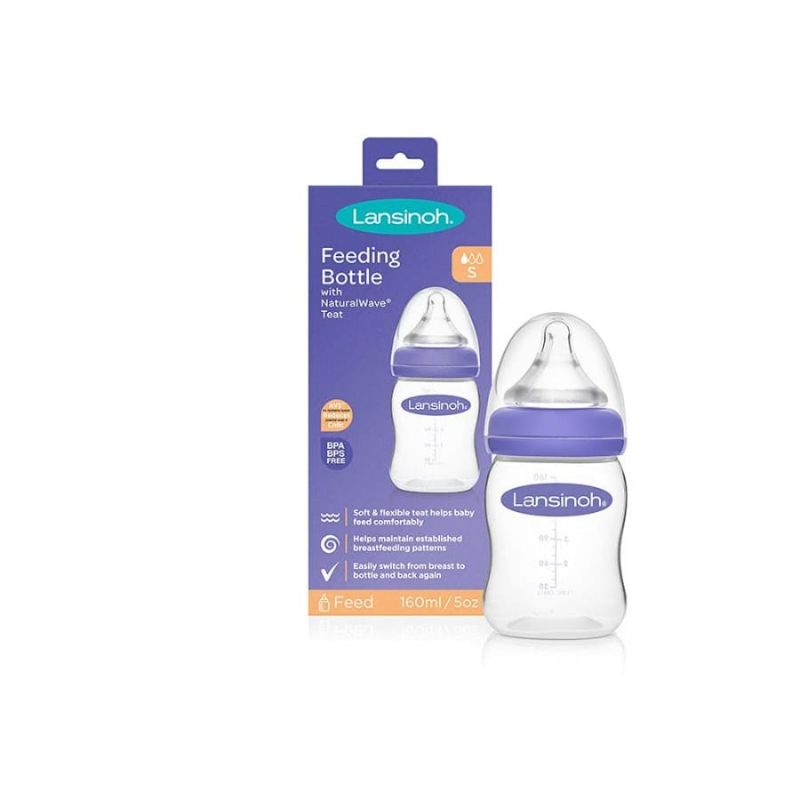 Lansinoh Feeding Bottle With Natural Wave Teat / Botol Susu 160ML &amp; 240ML