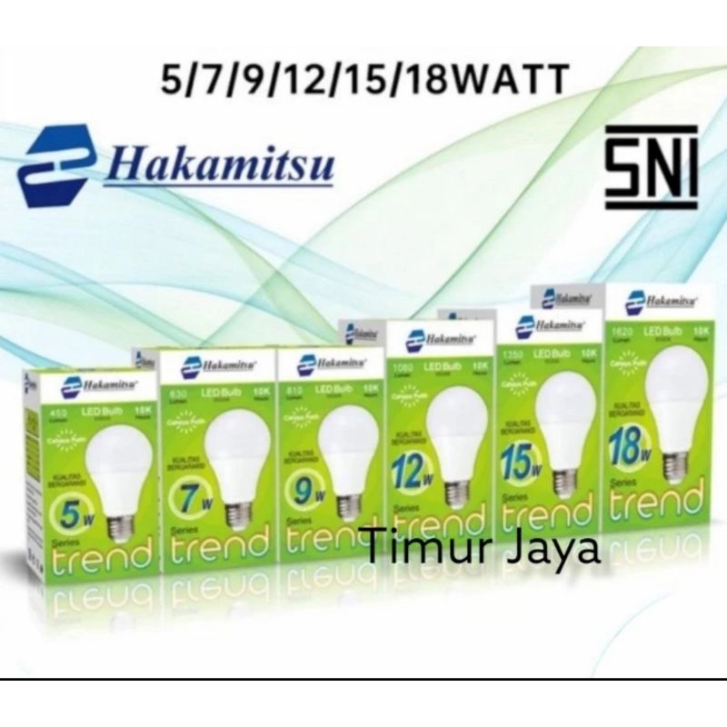 HAKAMITSU Trend / LUNALED/MITSUWA Lampu LED Hemat 5Watt 7Watt 9Watt 12Watt 15Watt 18Watt