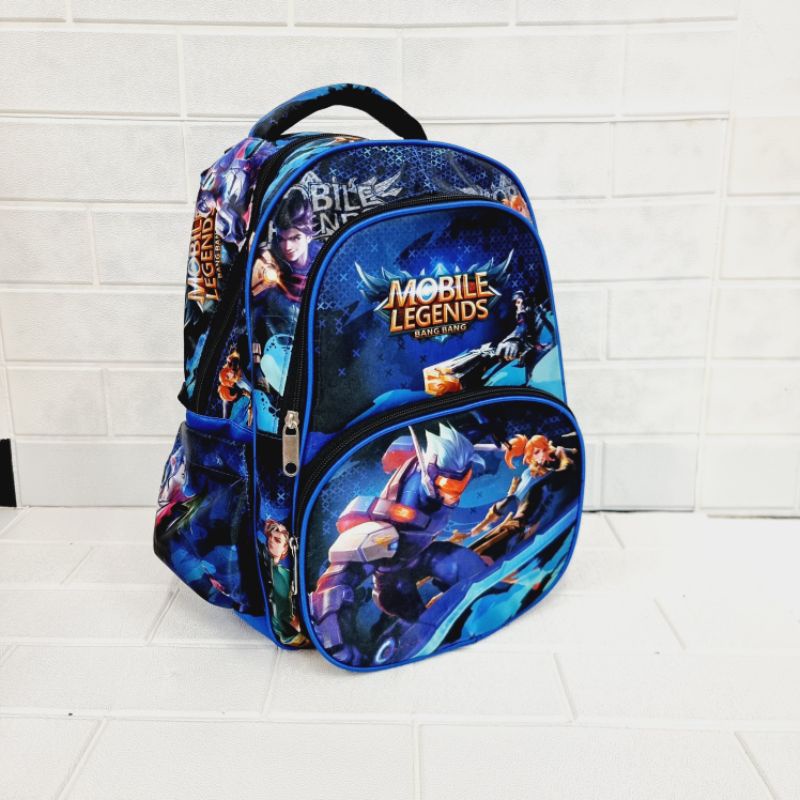 Tas Ransel Sekolah MOBILE LEGENDS 12&quot; - 15&quot; - 18&quot; 3 Kantong