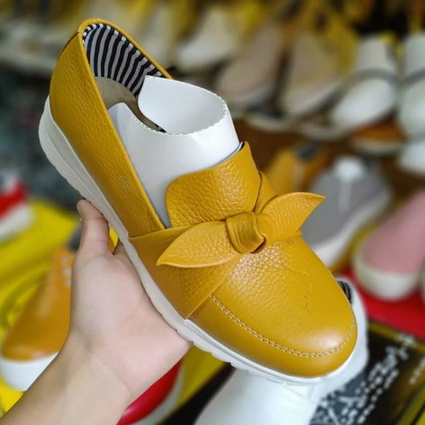 Sepatu wanita wedges kulit asli papirut papirut sukaregang garut