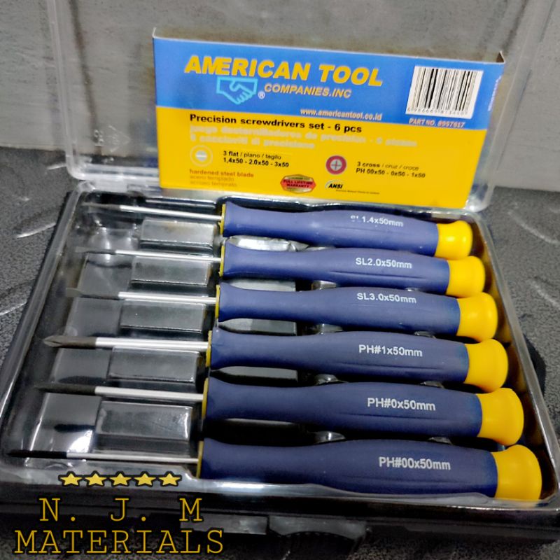 American Tool Obeng Bintang Set 6 Pcs Obeng Bintang Torx Presisi