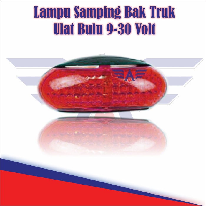 Lampu Samping Bak Truk Ulat Bulu 10-30 Volt - Merah