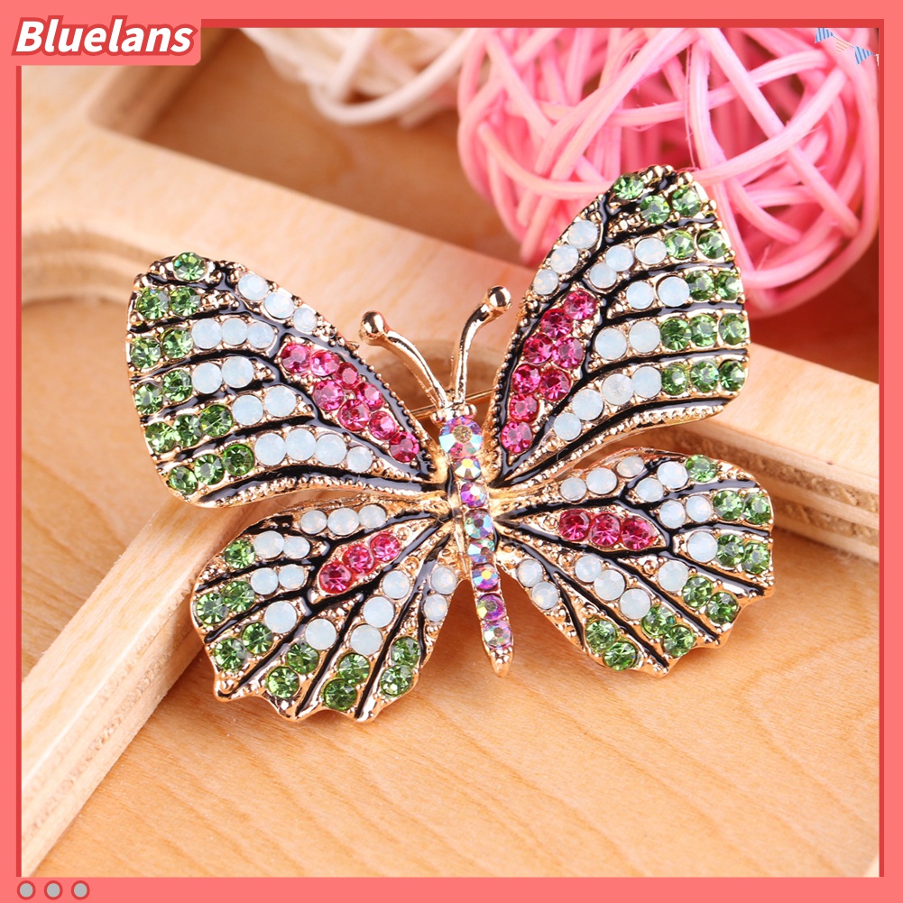 Bros Bentuk Kupu-Kupu Aksen Berlian Imitasi Warna-Warni Untuk Pernikahan