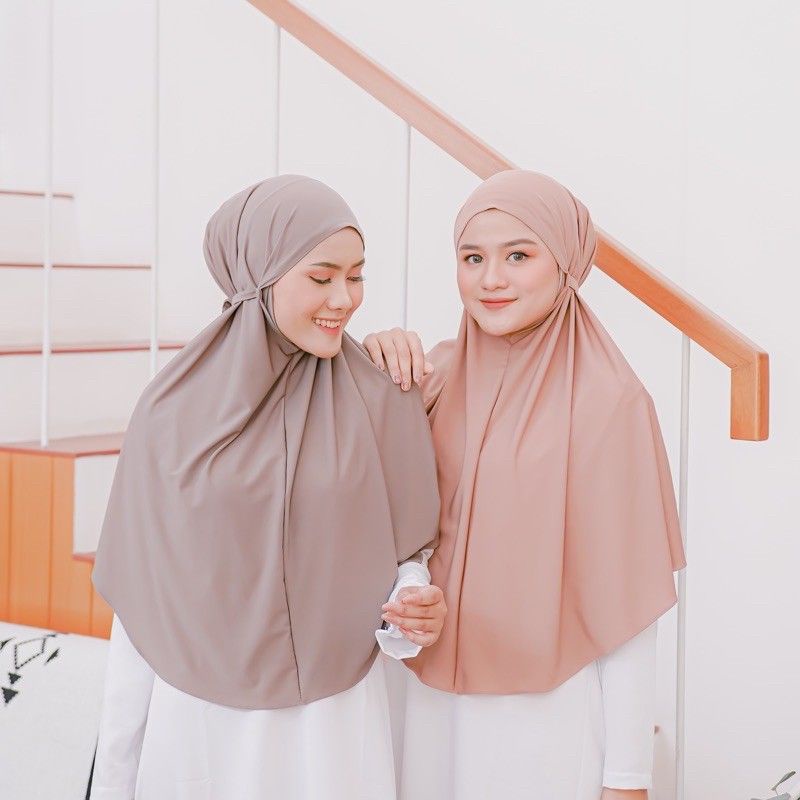 Bergo Tali Jersey Premium tanpa Pet Jilbab Instan jersey