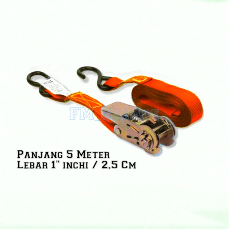 Tali Sound System Miniatur atau Tali Krek Sound Panjang 5 meter x Lebar 2,5 cm 1" warna orange + bir