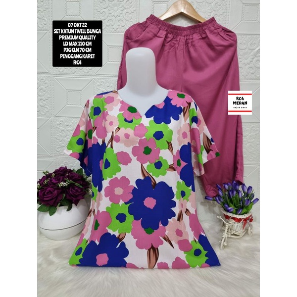 setelan katun twill