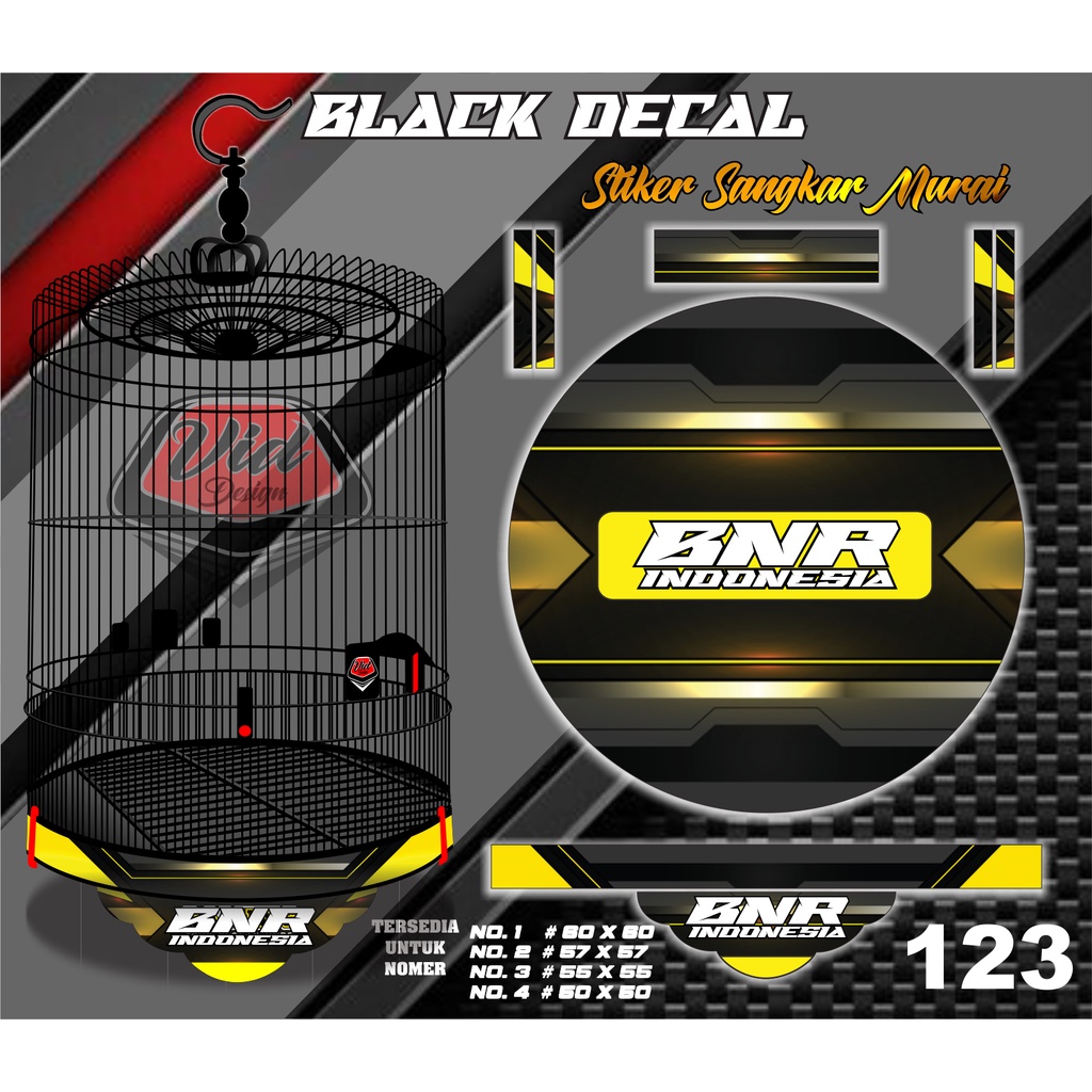 Decal Sangkar Murai Tebok Kandang Bulat Bnr Indonesia No 1 2 3 4