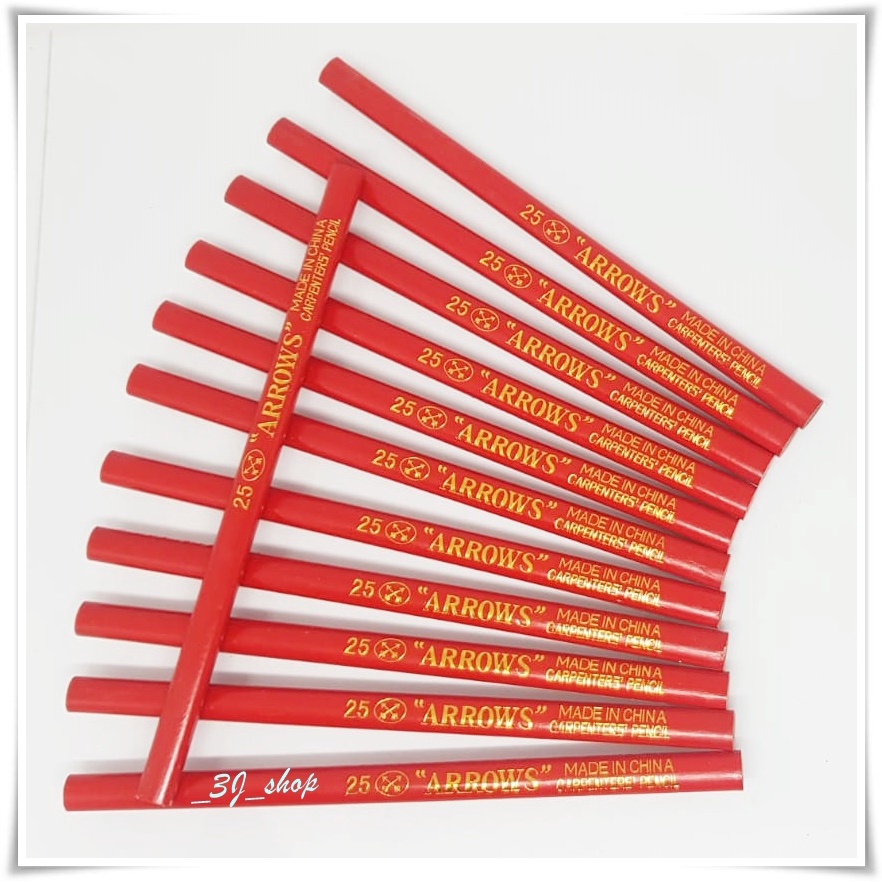 

0320-Pensil Pencil Carpenters Tukang Bangunan / Carpenters Pencil Set isi 12 Pcs / Pensil Besar Tukang Bangunan / Pensil Tukang Kayu Bangunan / Pensil Bangunan