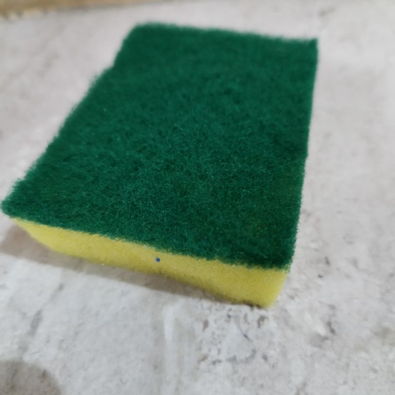 Busa cuci piring sabut hijau sponge spon spons kuning kotak 2 sisi per 1pcs