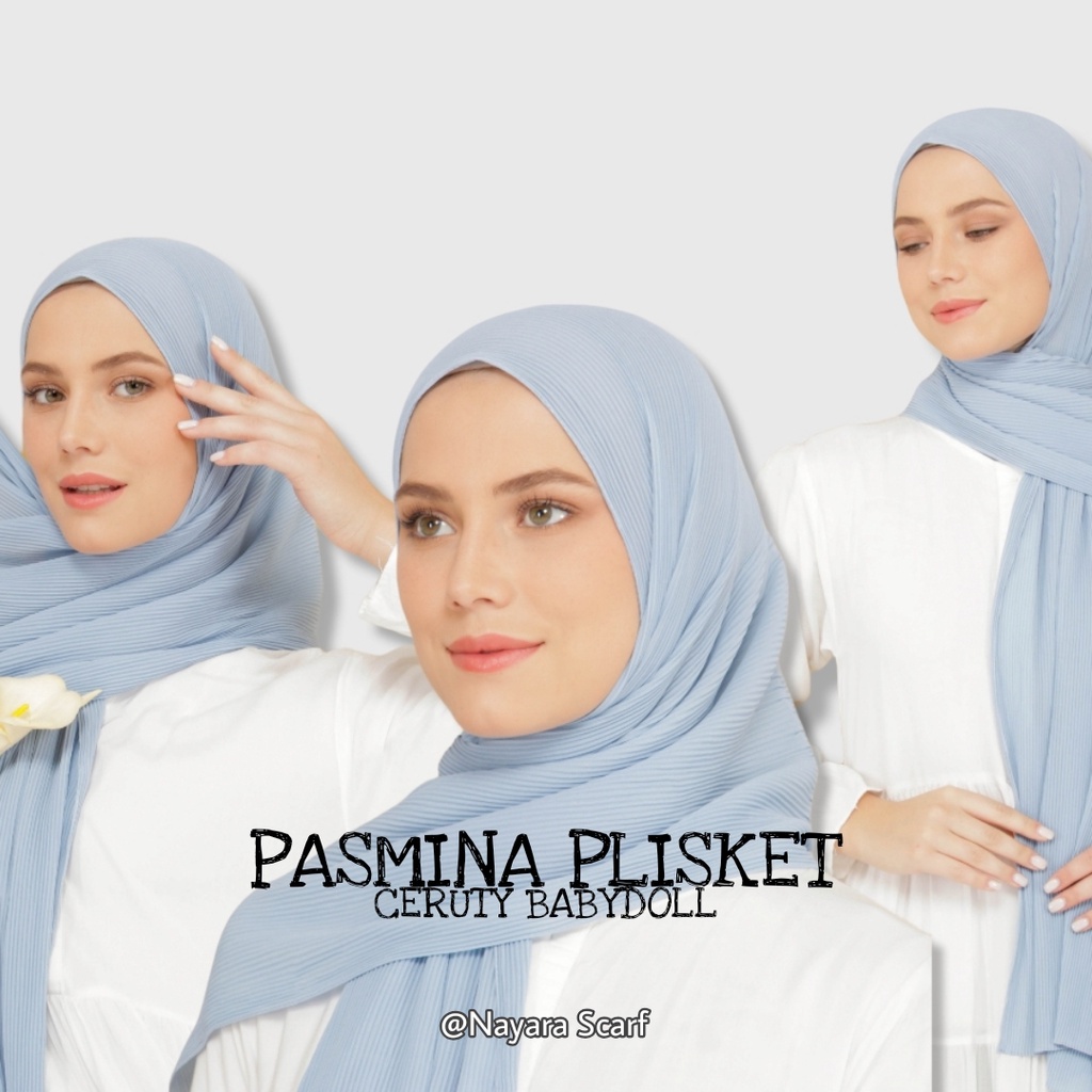 PASHMINA PLISKET LIDI FULL CERUTY BABYDOLL PREMIUM 175cmx75cm