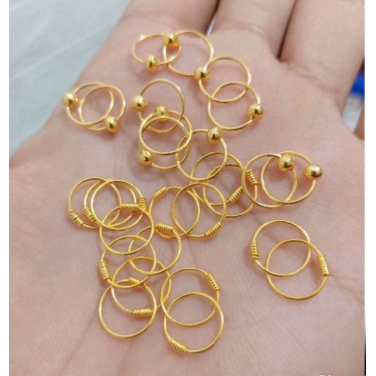 ANTING TINDIK BAYI PERAK MURNI LAPIS MAS 24K