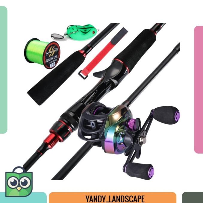 YUDO Pancing Set 7.2:1 18+1BB Fishing Reel Pancing 1.8M/2.1M Joran