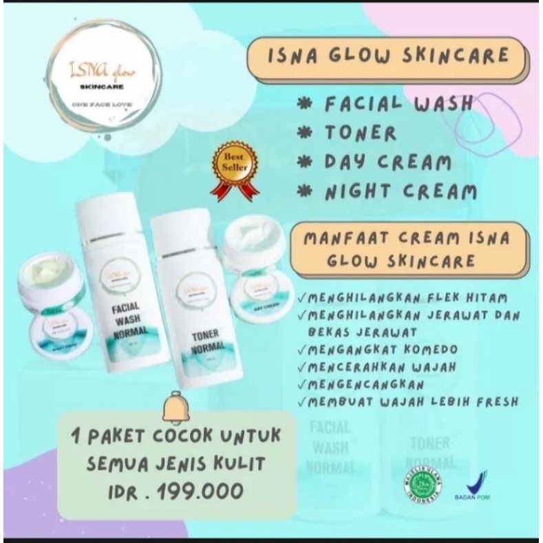 ISNA GLOW SKINCARE/isna glow ORIGINAL BPOM (untuk semua jenis kulit)